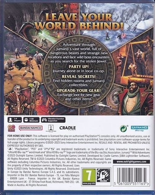 Jumanji Wild Adventures - PS5 (A Grade) (Genbrug)
